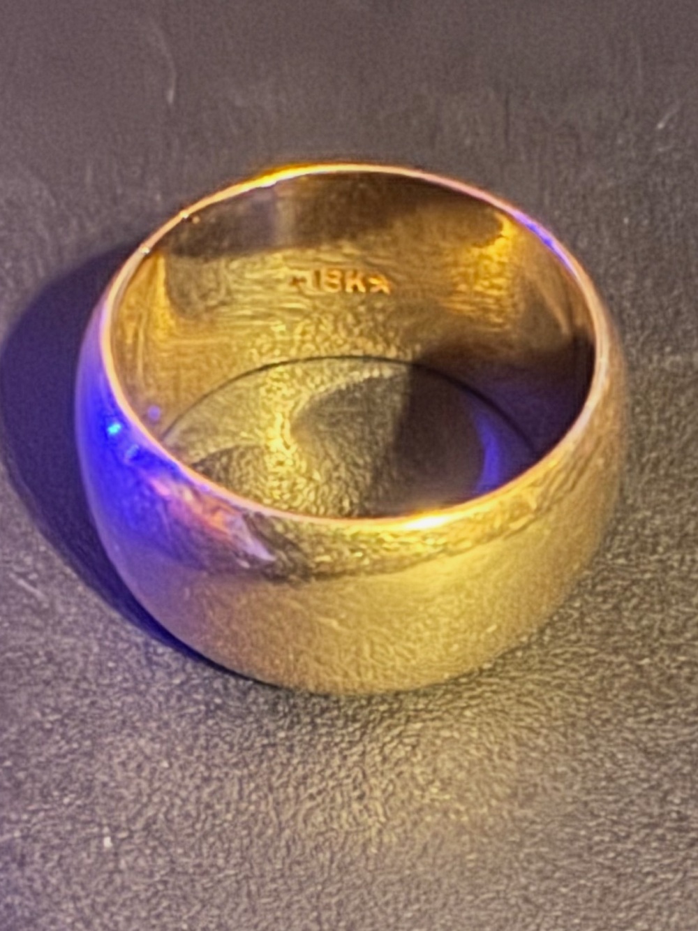 Solid 18K Yellow Gold Wide Cigar Band Ring | 10.64 Grams Heavy Weight